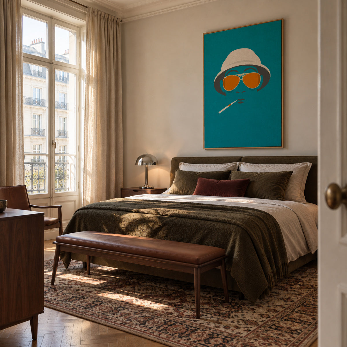 Fear and Loathing - Framed canvas in an interior
