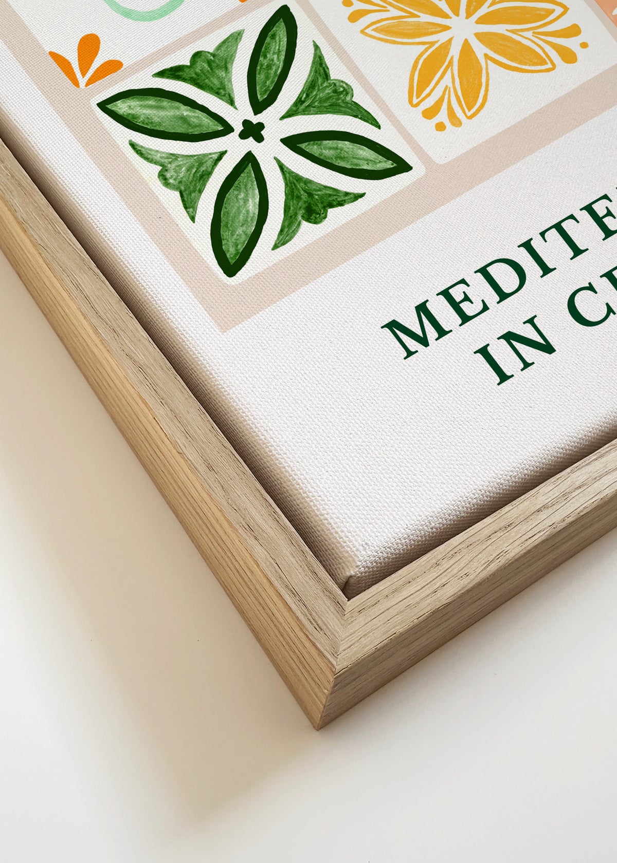 Mediterranean Tiles - Framed canvas detail