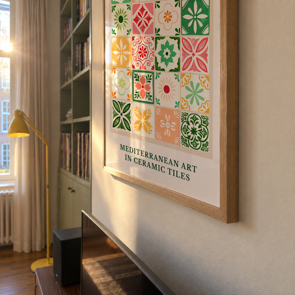 Mediterranean Tiles - Framed poster detail