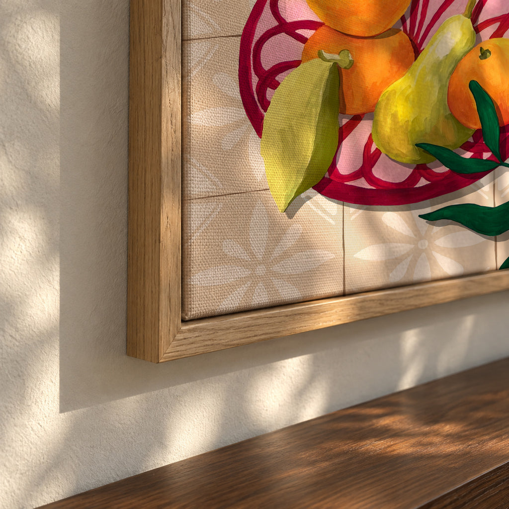 Fruta y Ceramica - Framed canvas detail