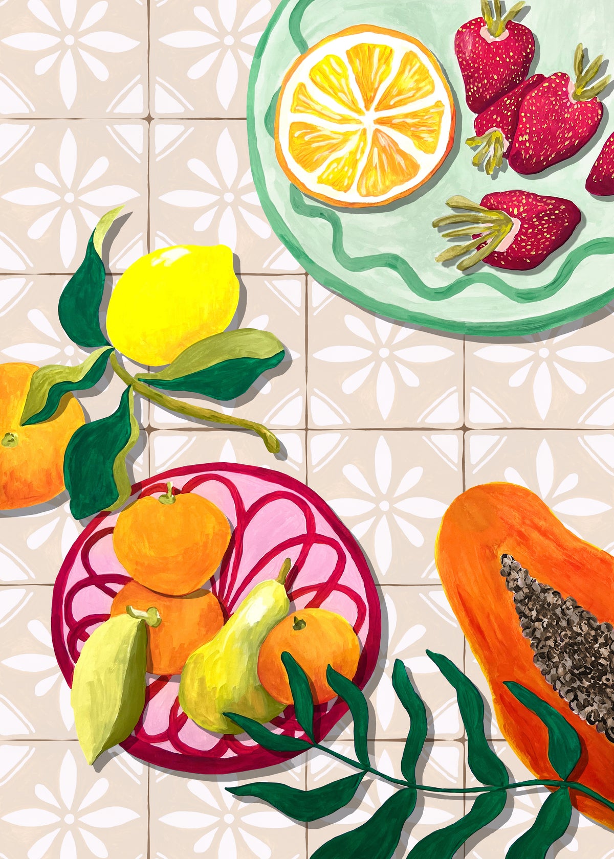 Fruta y Ceramica - Unframed art print