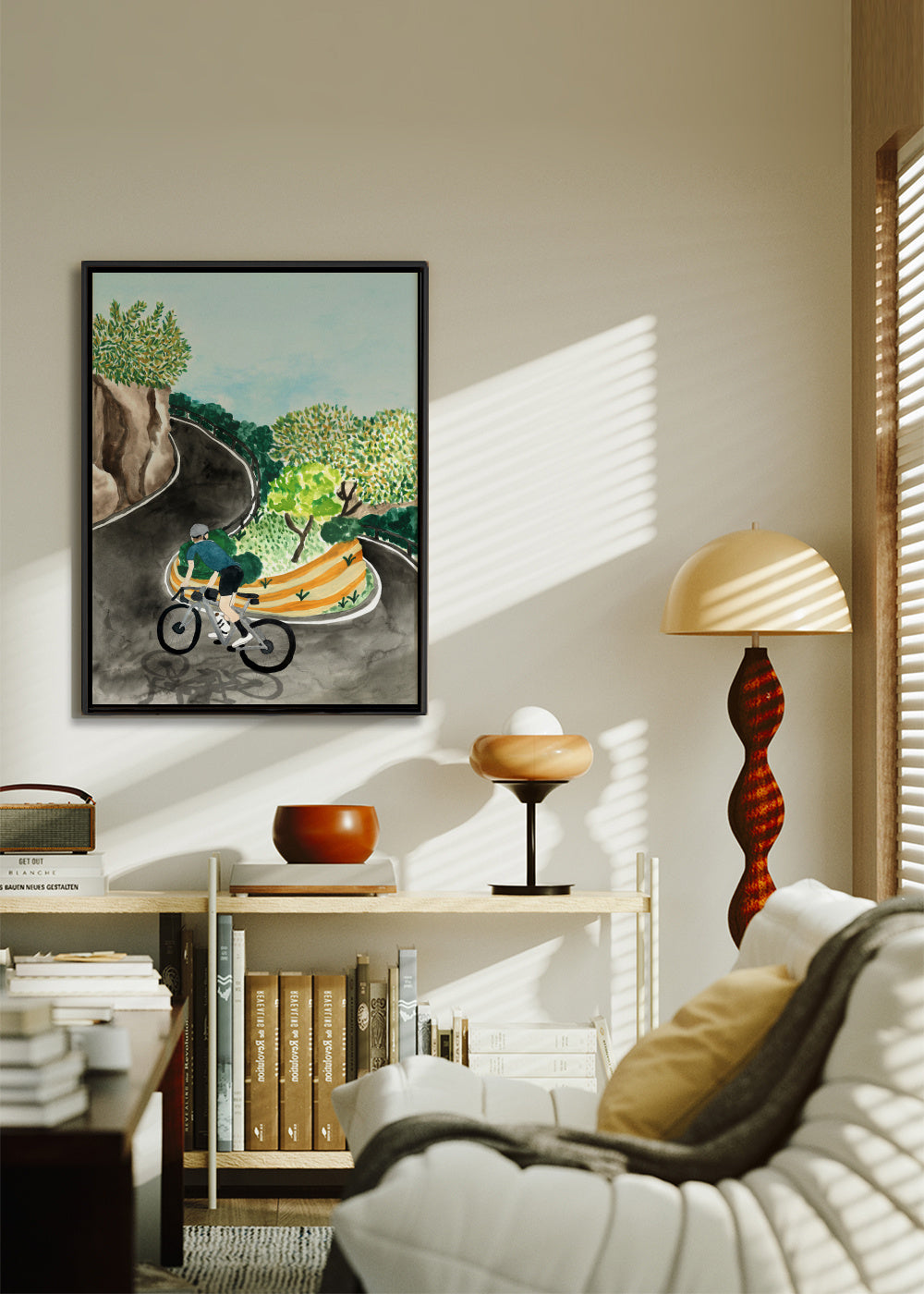 Tramuntana Mountain Roads - Framed canvas in an interior