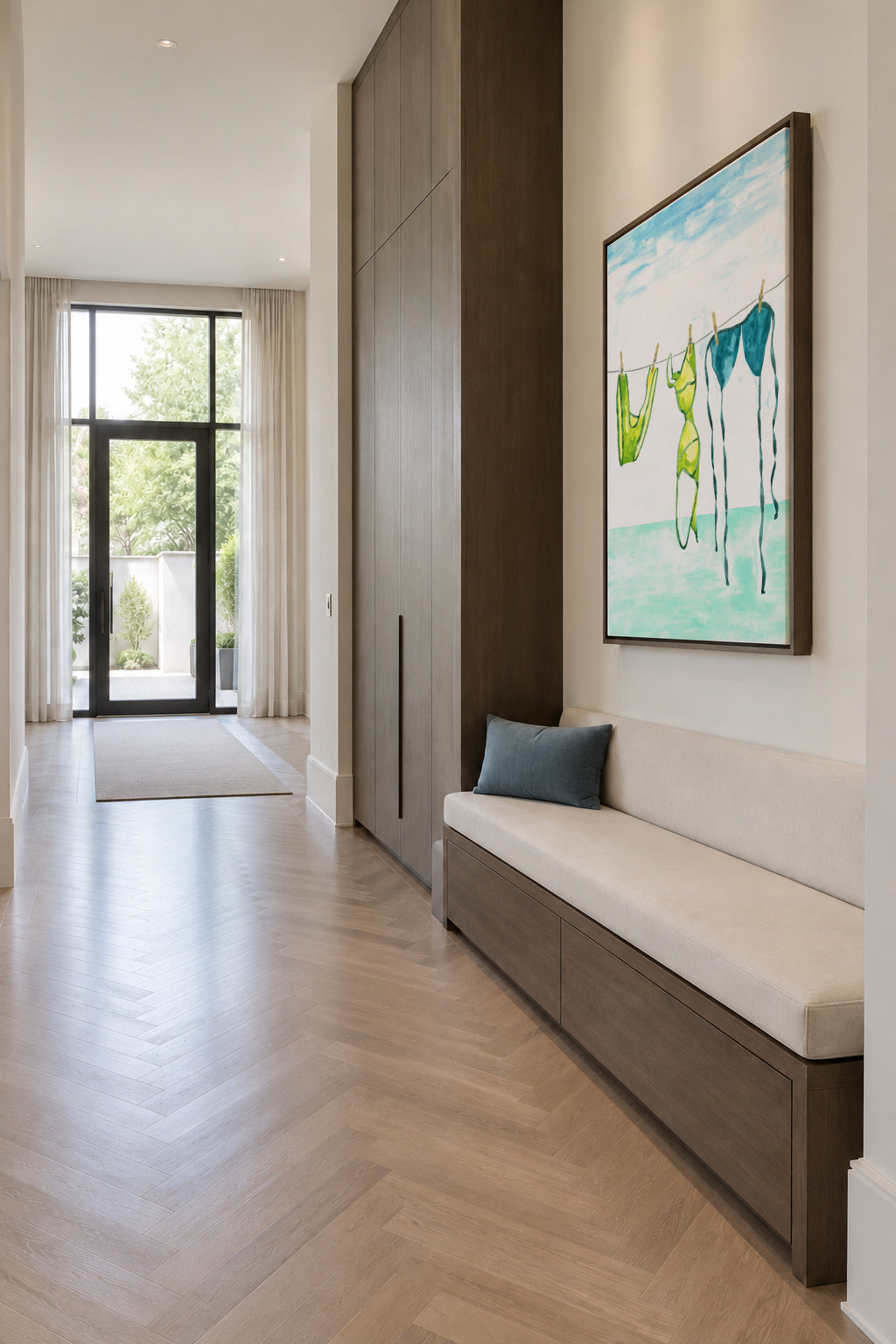 Bikini Beach Days - Framed canvas in an interior