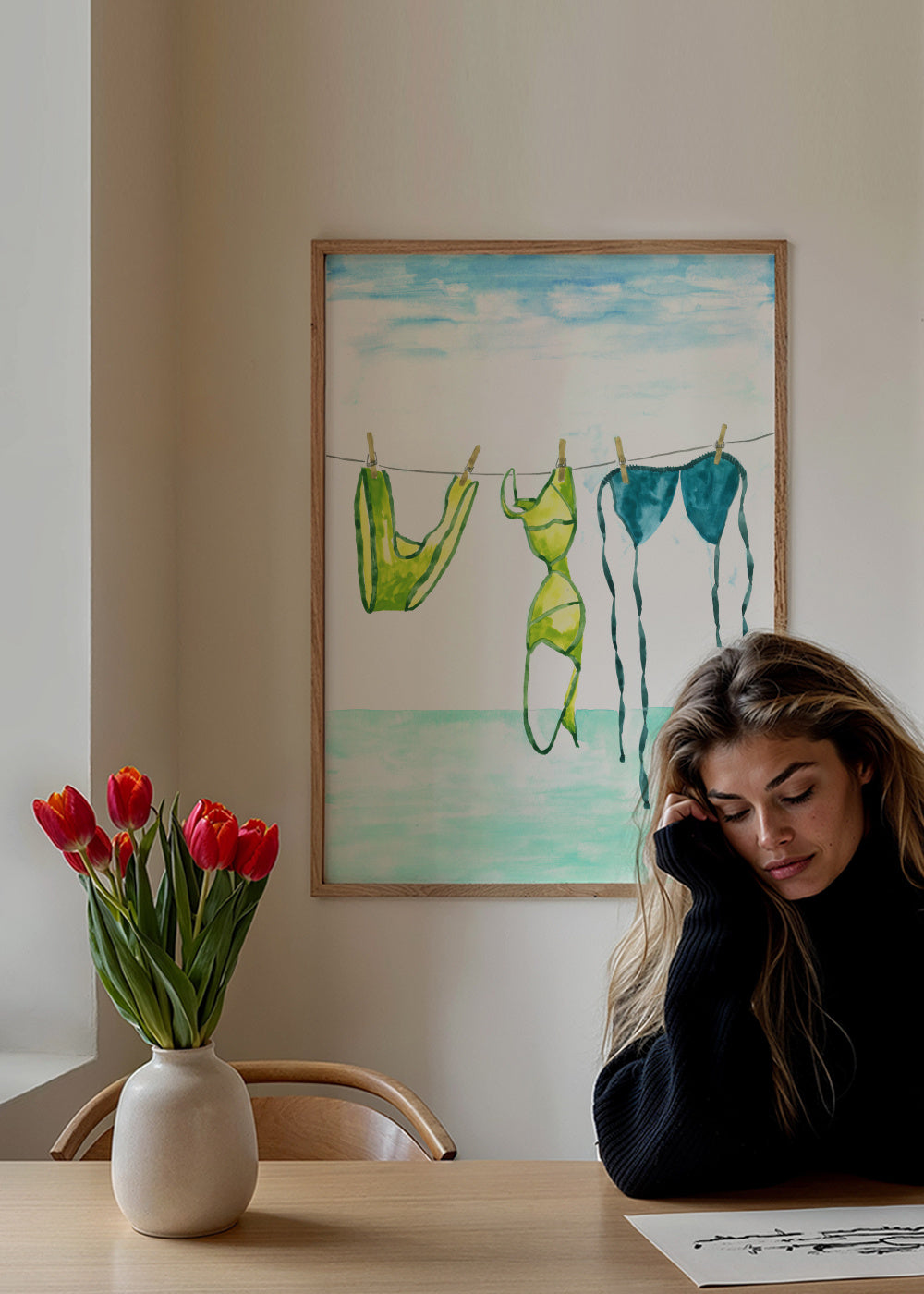 Bikini Beach Days - Framed poster in an interior