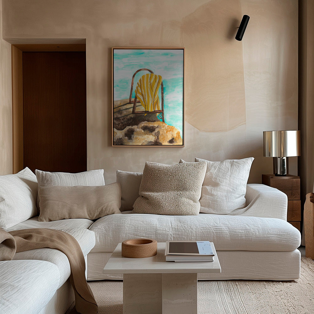 Cuadro de paisaje con escalera y toalla – Canvas1