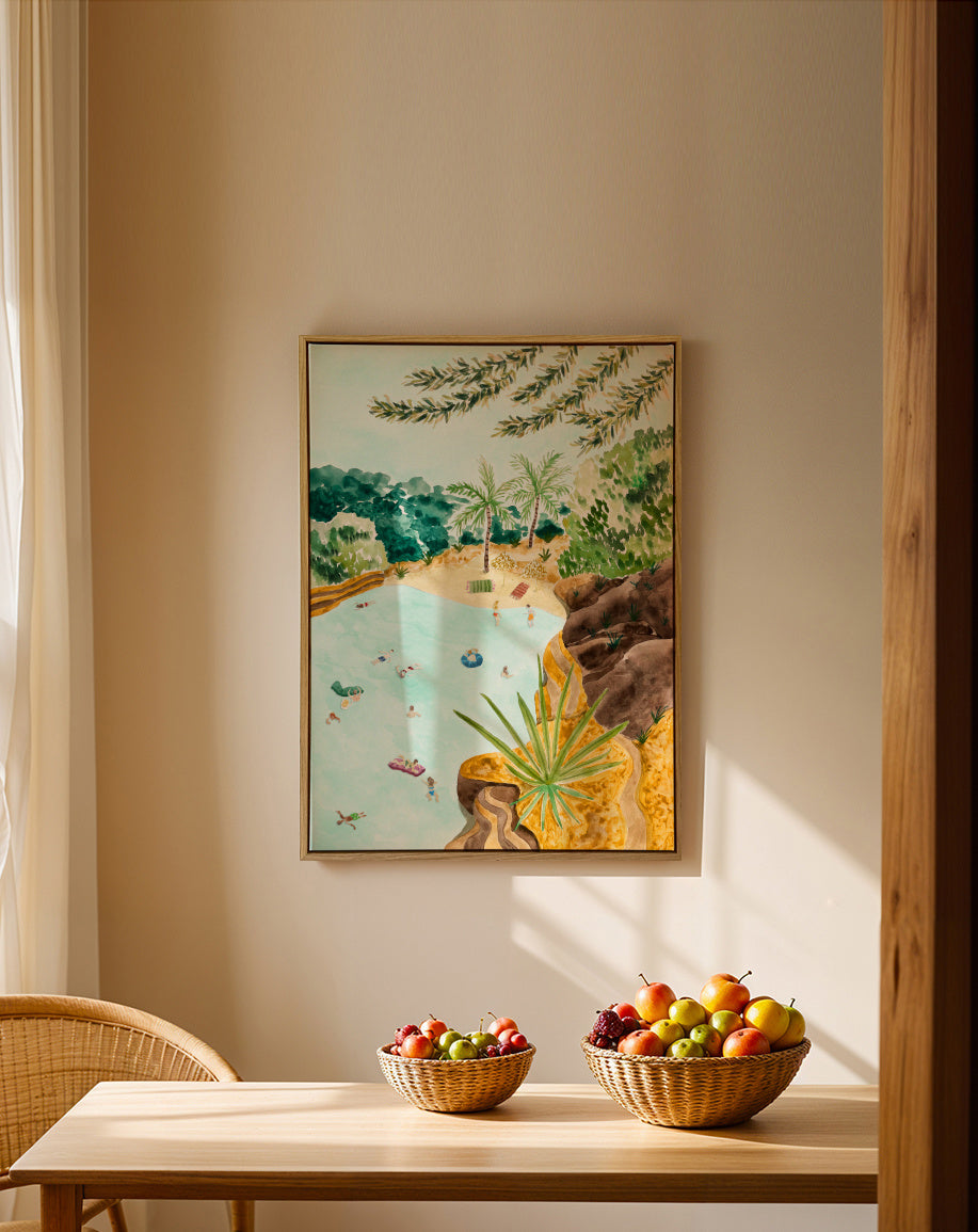 Cala Mallorquina - Framed canvas in an interior