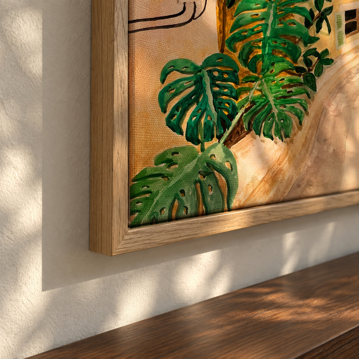Fornalutx Village - Framed canvas detail