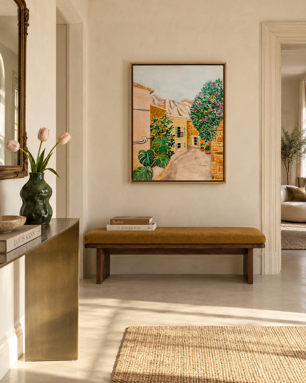 Fornalutx Village - Framed canvas in an interior