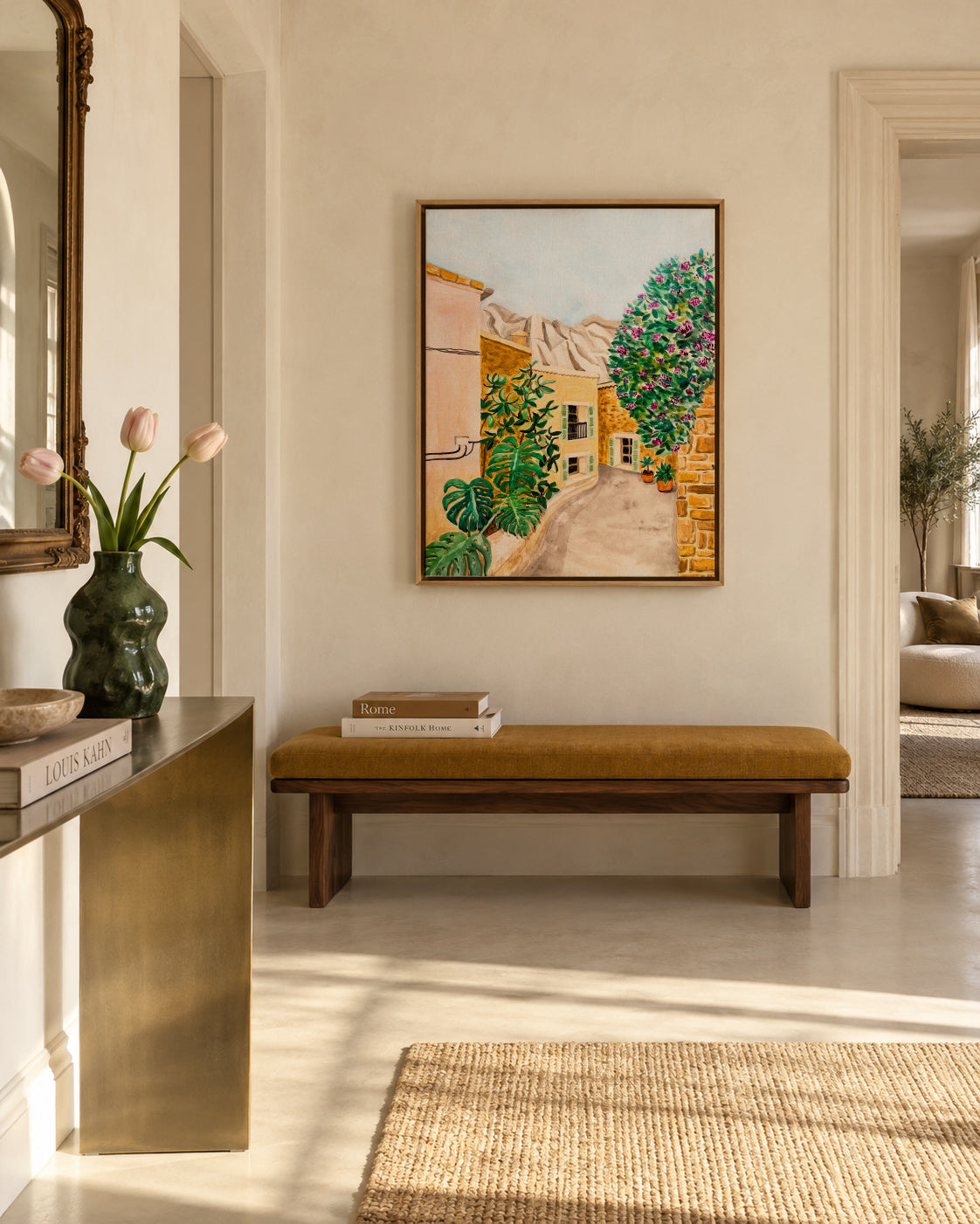 Fornalutx Village - Framed canvas in an interior