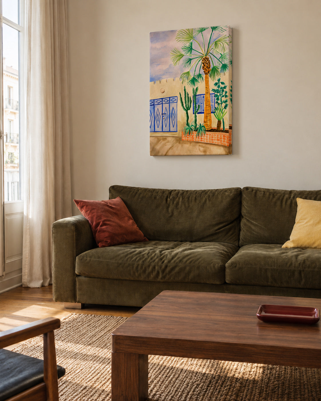 Moroccan Street - Unframed canvas in an interior