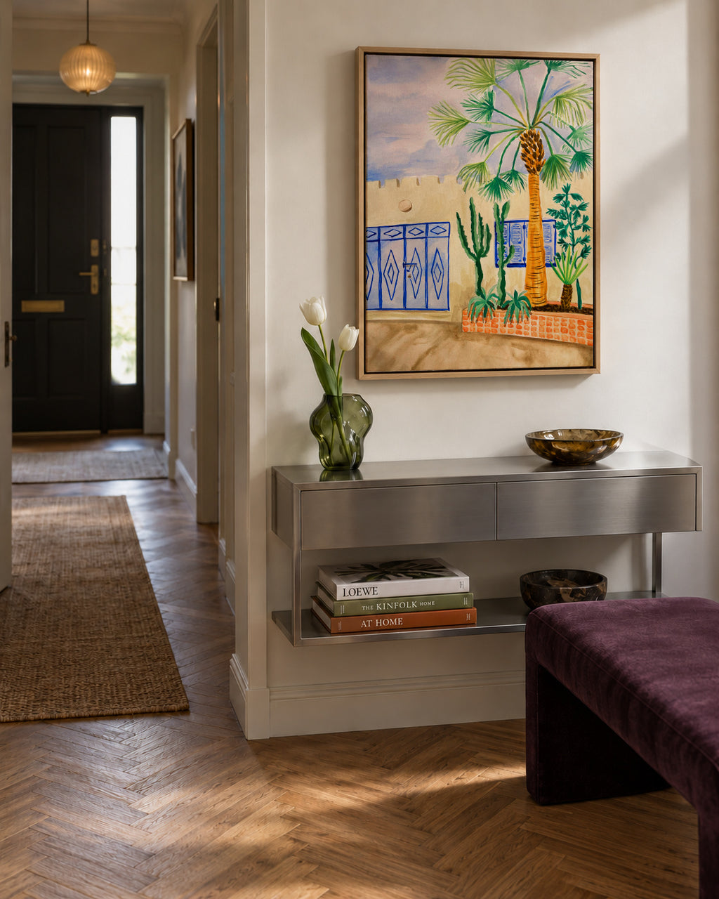 Moroccan Street - Framed canvas in an interior