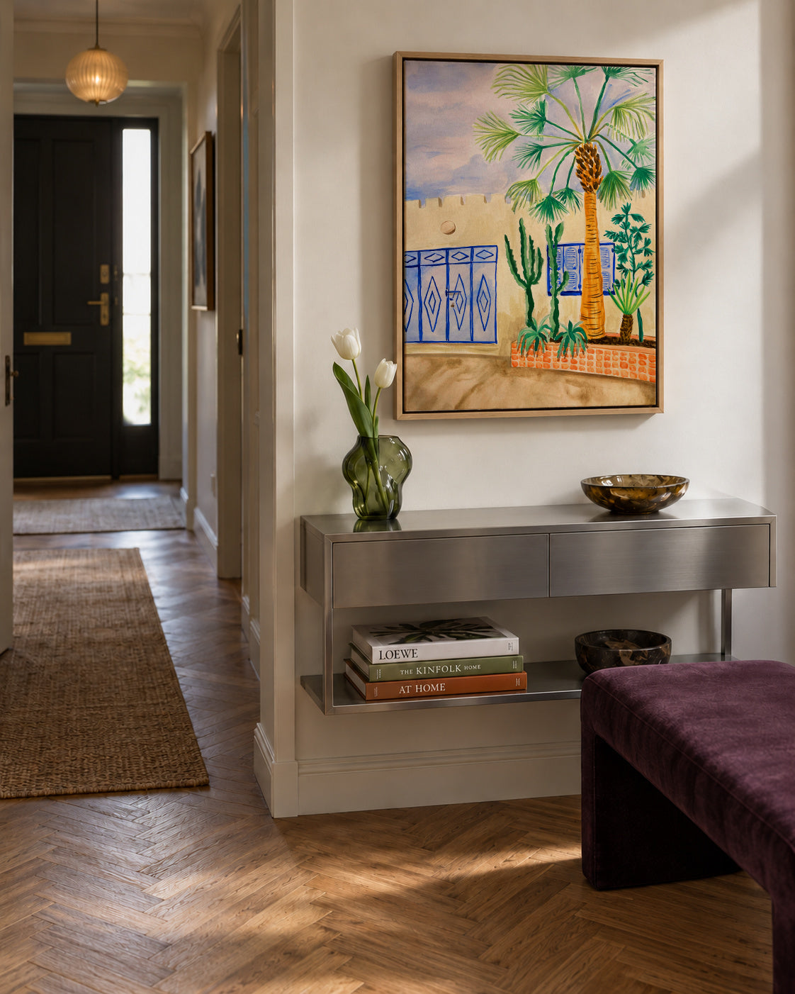 Moroccan Street - Framed canvas in an interior