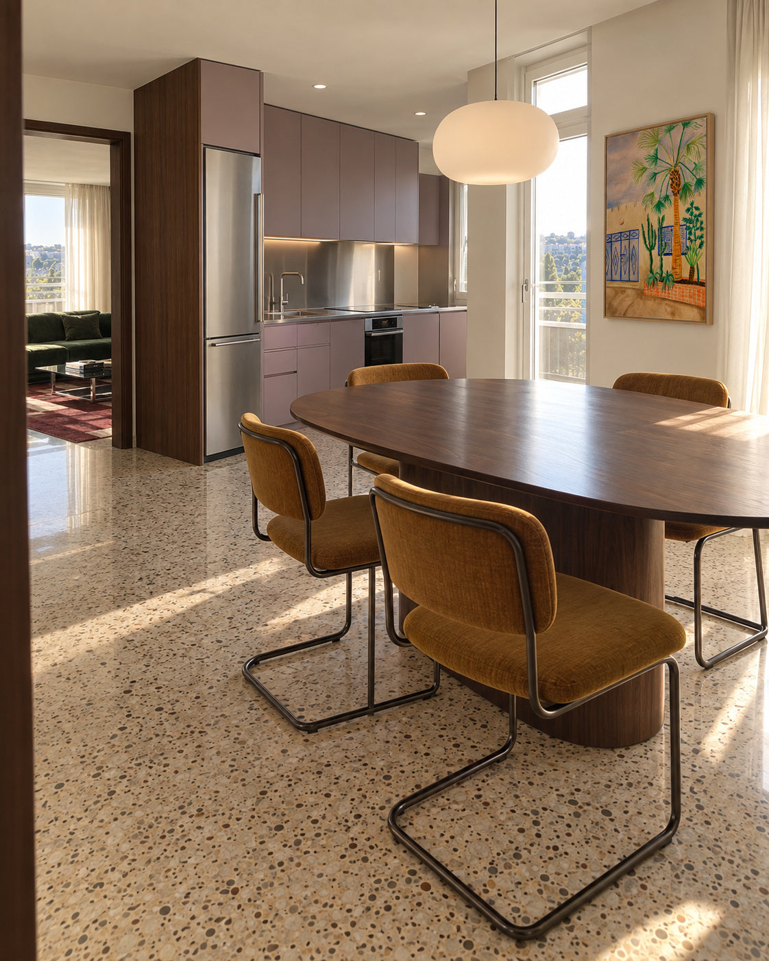 Moroccan Street - Framed canvas in an interior