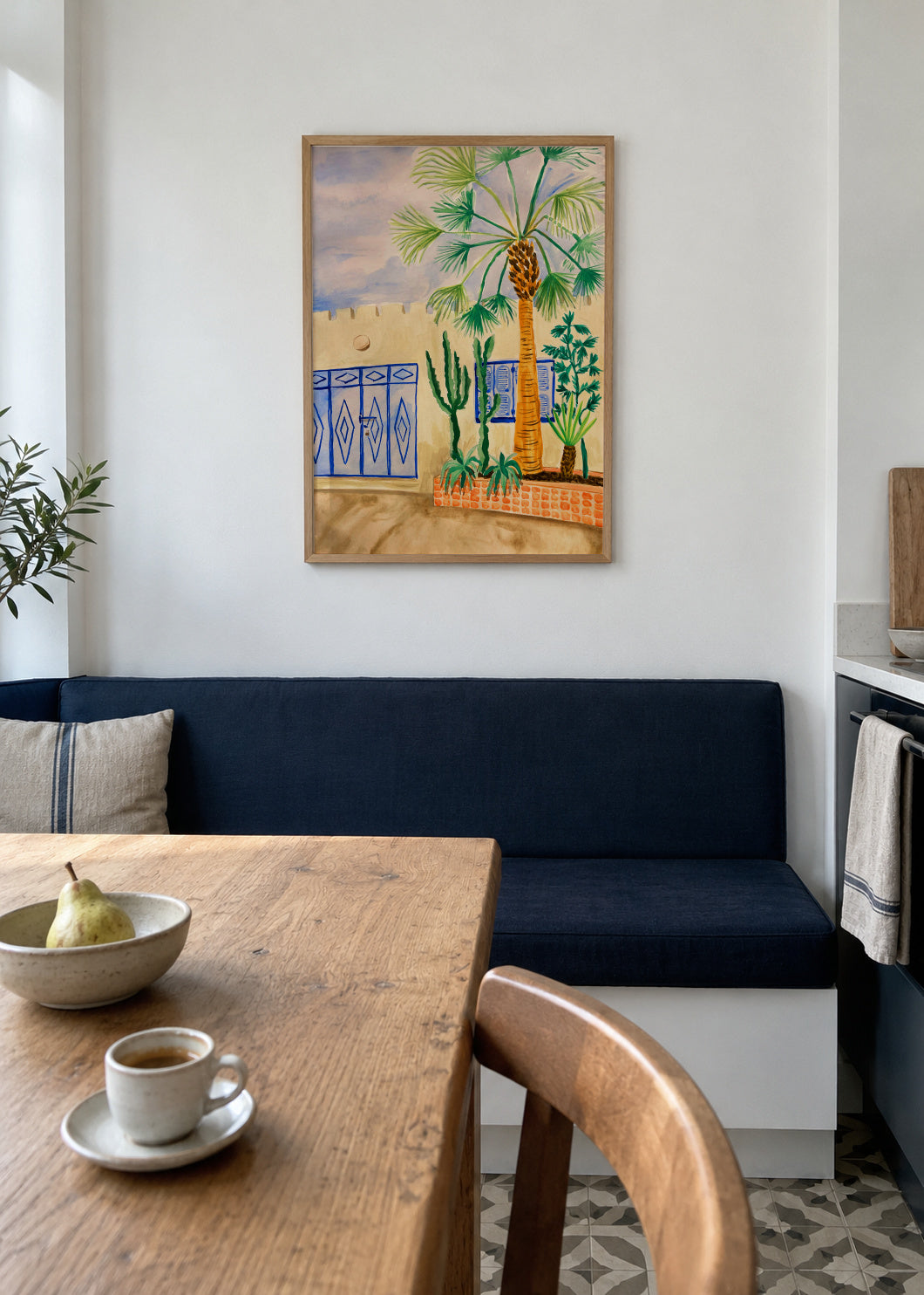Moroccan Street - Framed poster in an interior