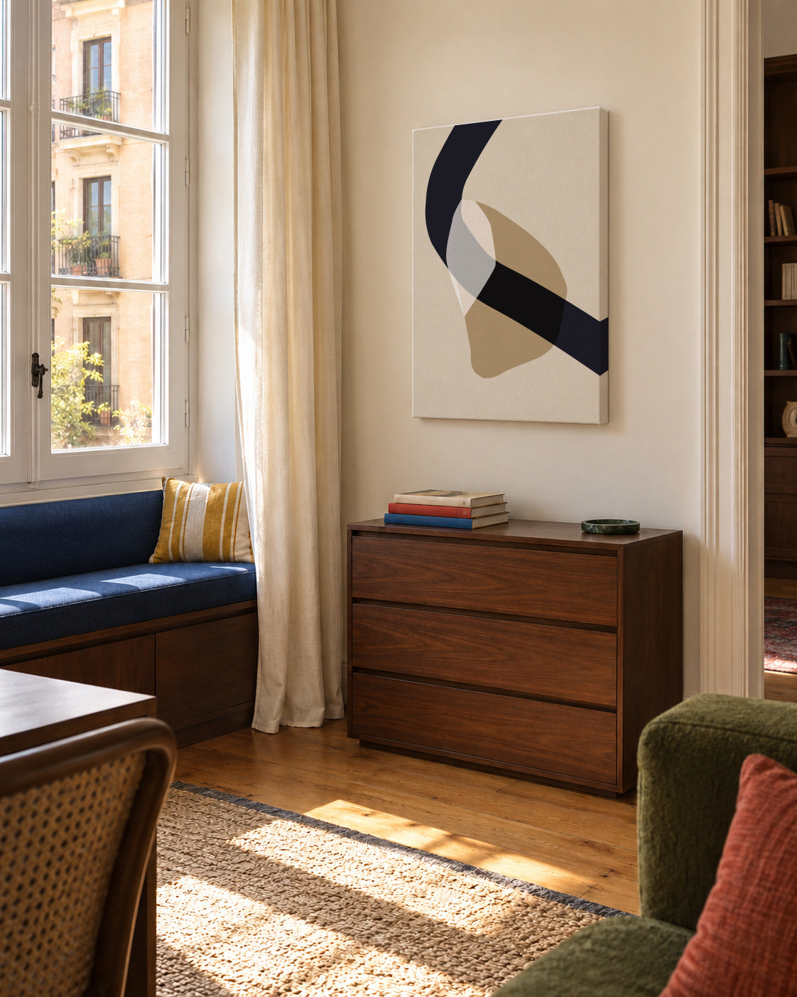 Form XVII - Unframed canvas in an interior