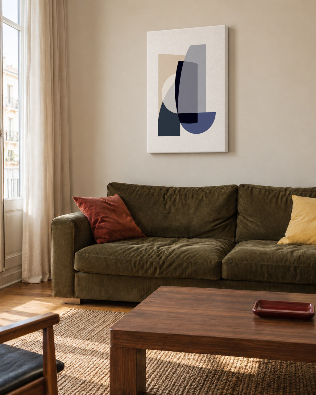 Abstract IV - Unframed canvas in an interior