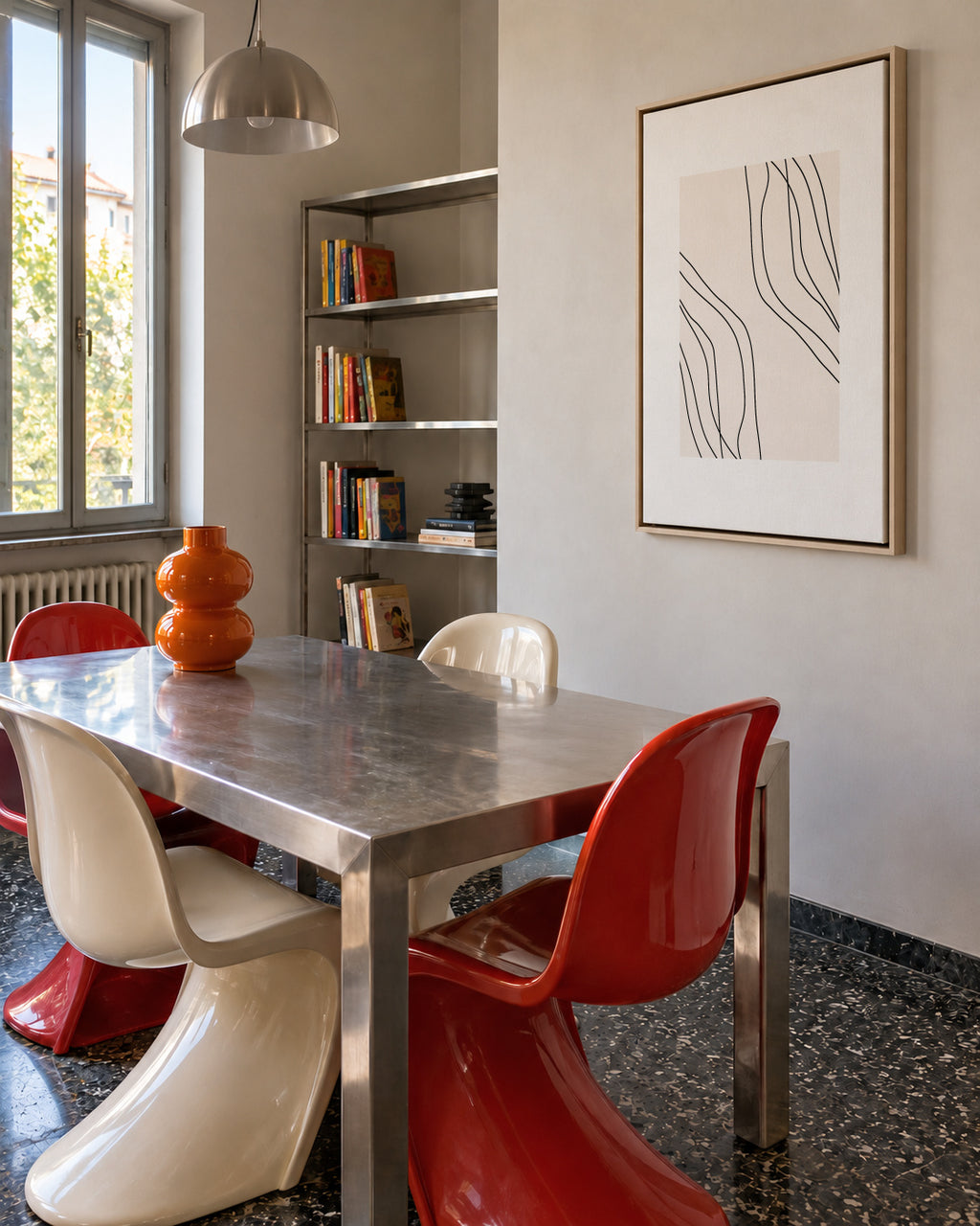 Bright Lines - Framed canvas in an interior