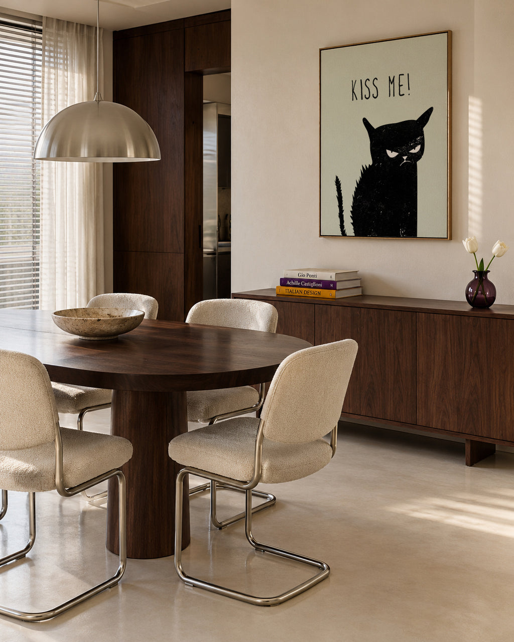 Kiss me cat - Framed canvas in an interior