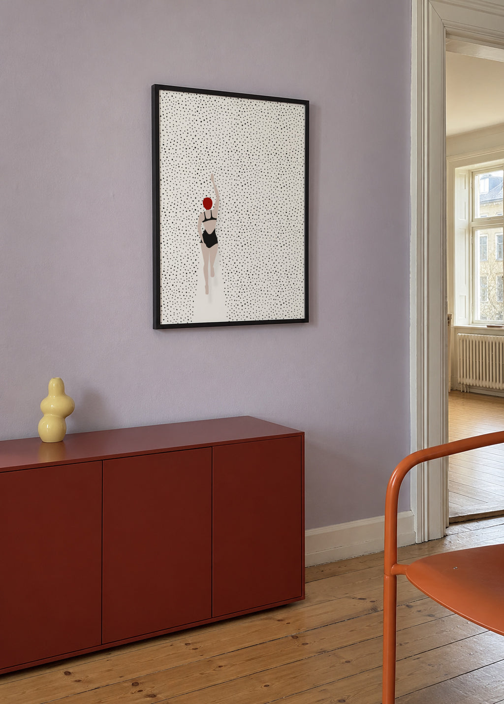 Swimming points - Framed poster in an interior