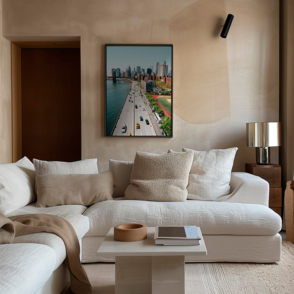 Cuadro de ciudades: skyline y puente desde altura – Canvas1
