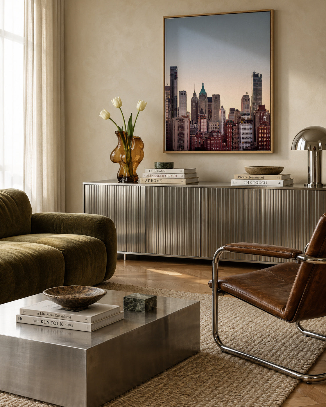 Skyscrapers - Framed canvas in an interior