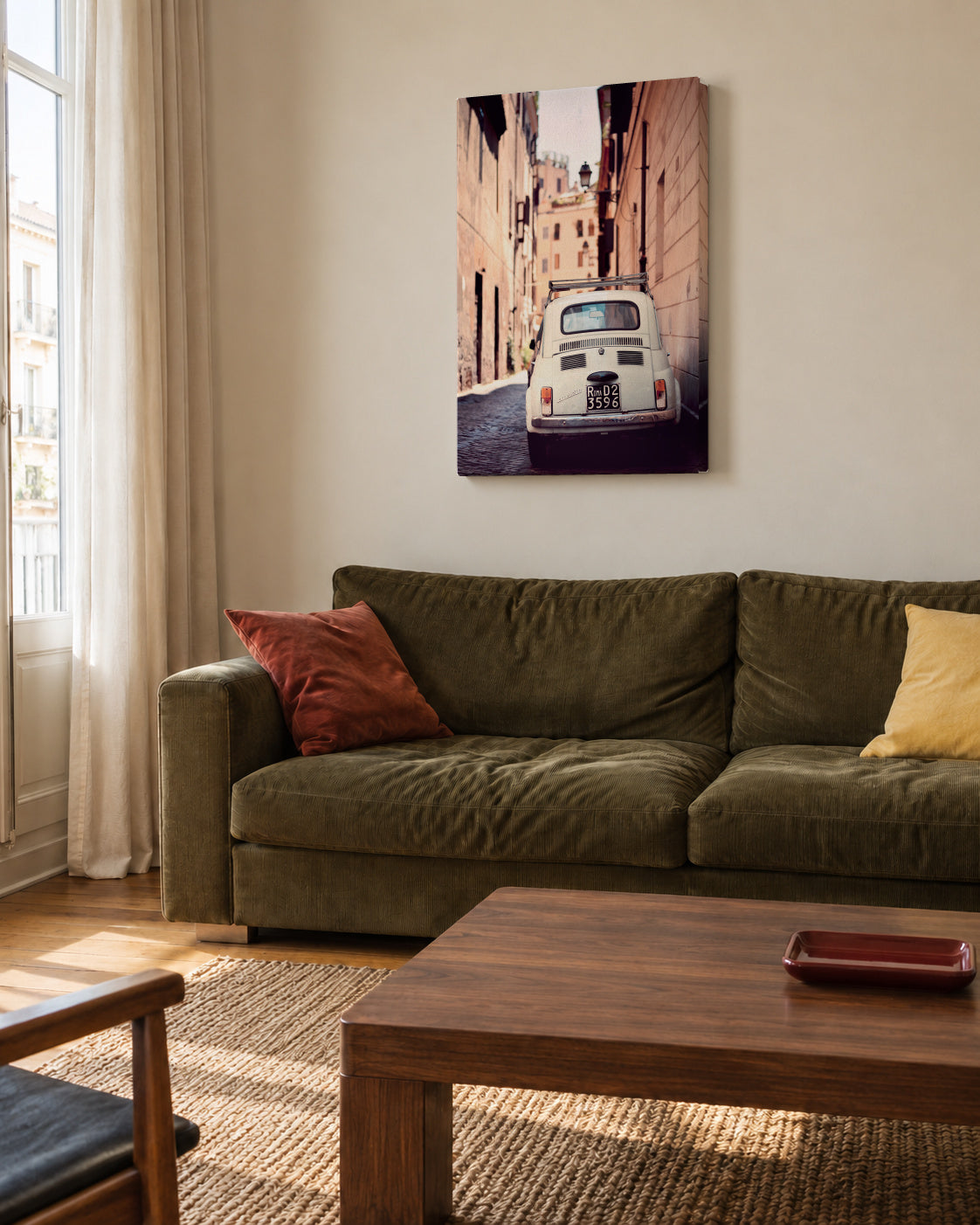 Roma D2 - Unframed canvas in an interior