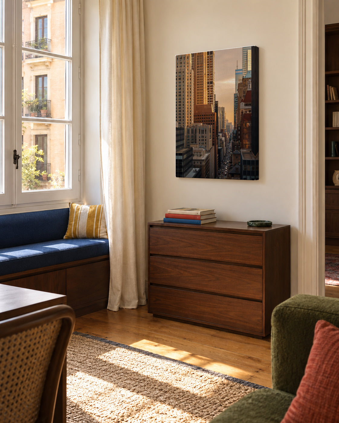 City Morning - Unframed canvas in an interior