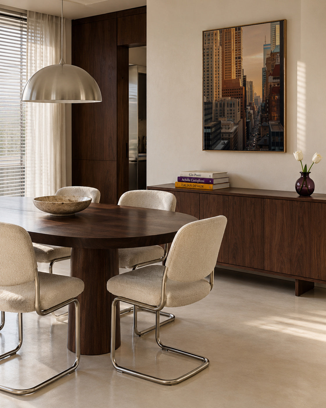 City Morning - Framed canvas in an interior