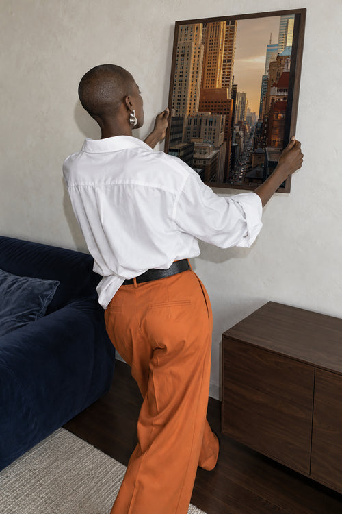 City Morning - Framed poster in an interior
