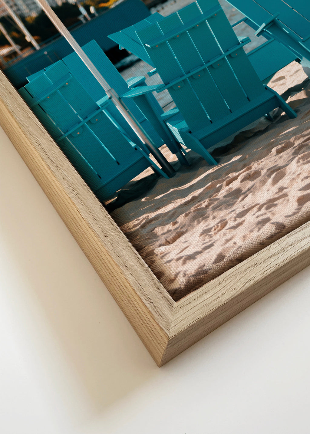 City Beach Day - Framed canvas detail