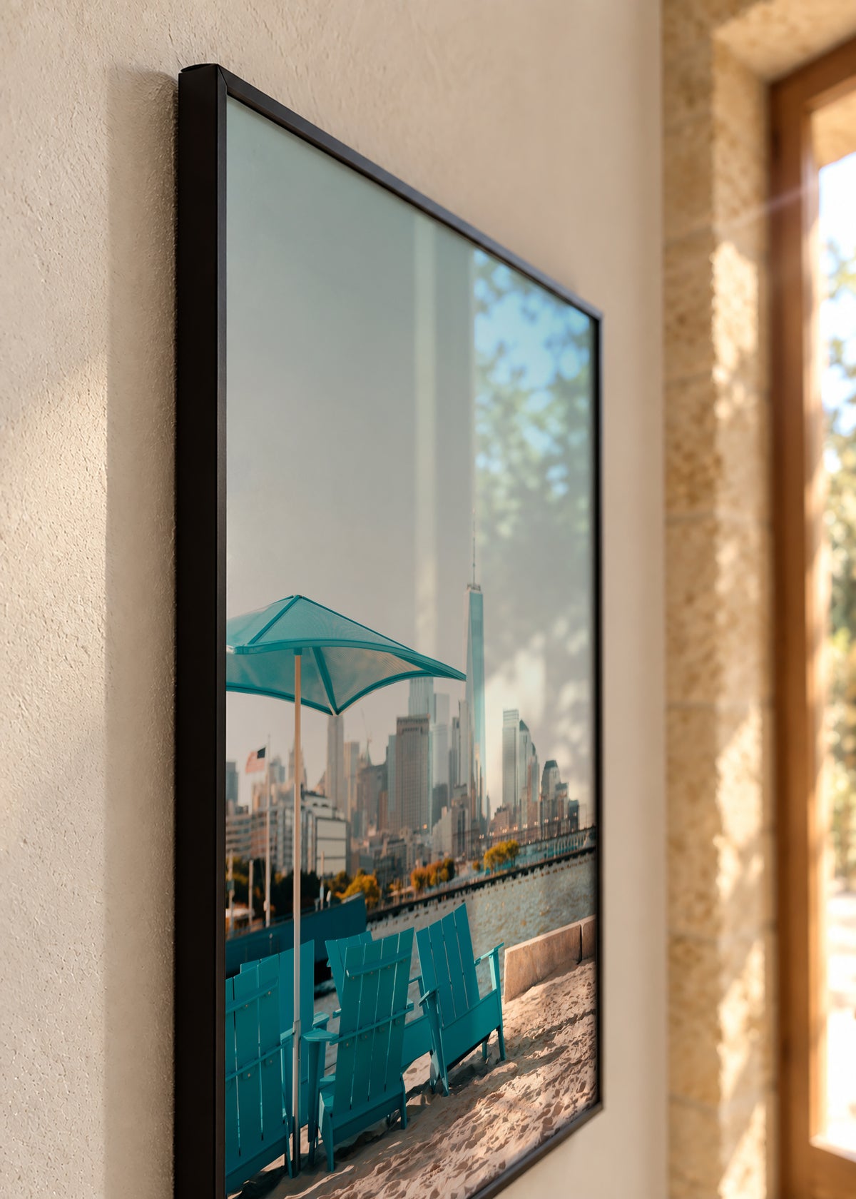 City Beach Day - Framed poster detail