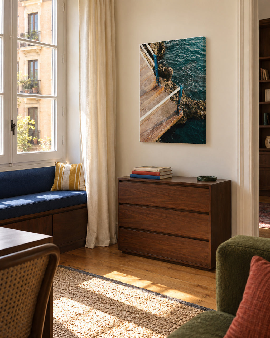 Salt and Seasons - Unframed canvas in an interior
