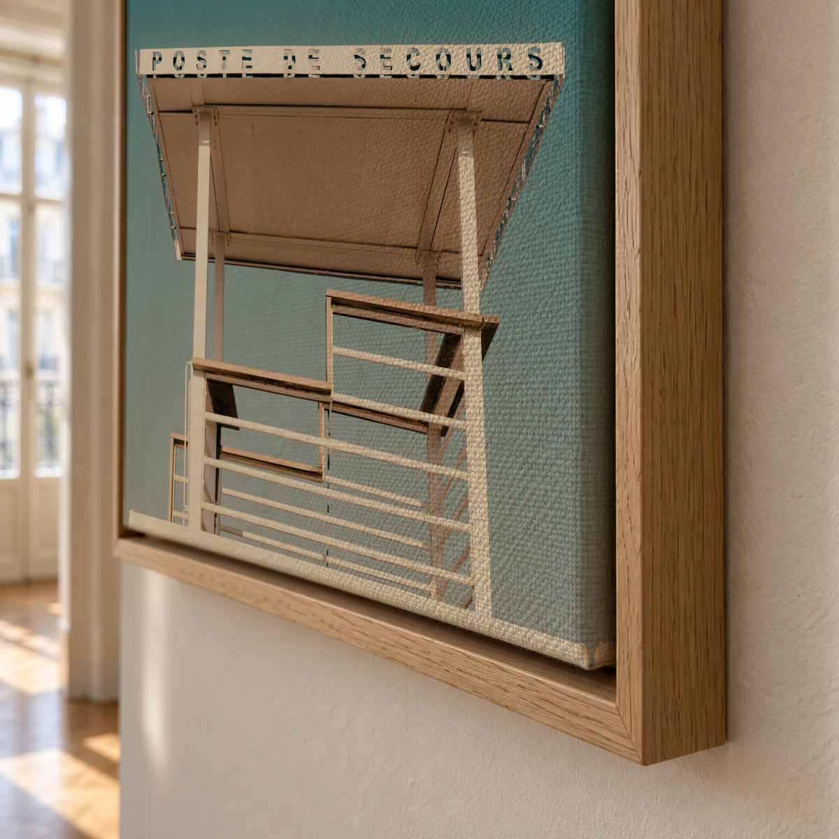 Poste de Secours - Framed canvas detail