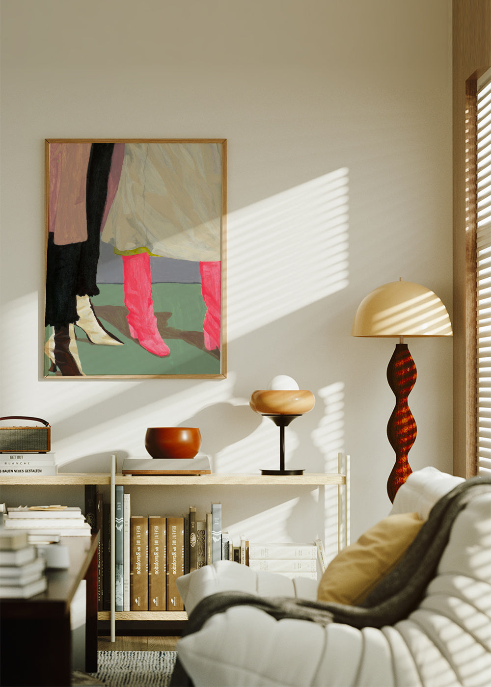 Siblings II - Framed poster in an interior