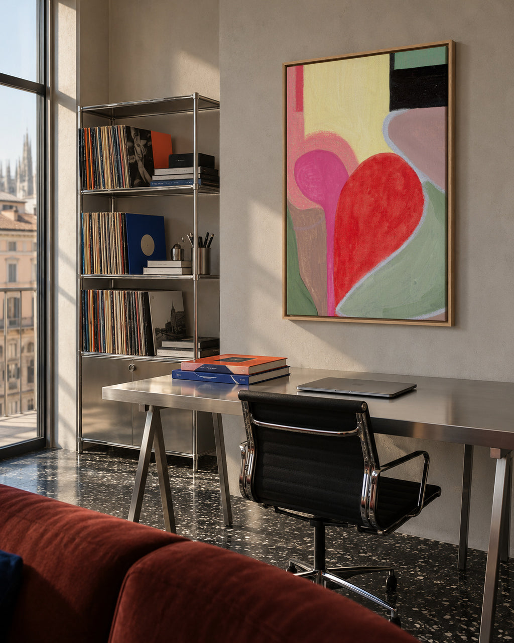 La etreinte neu - Framed canvas in an interior
