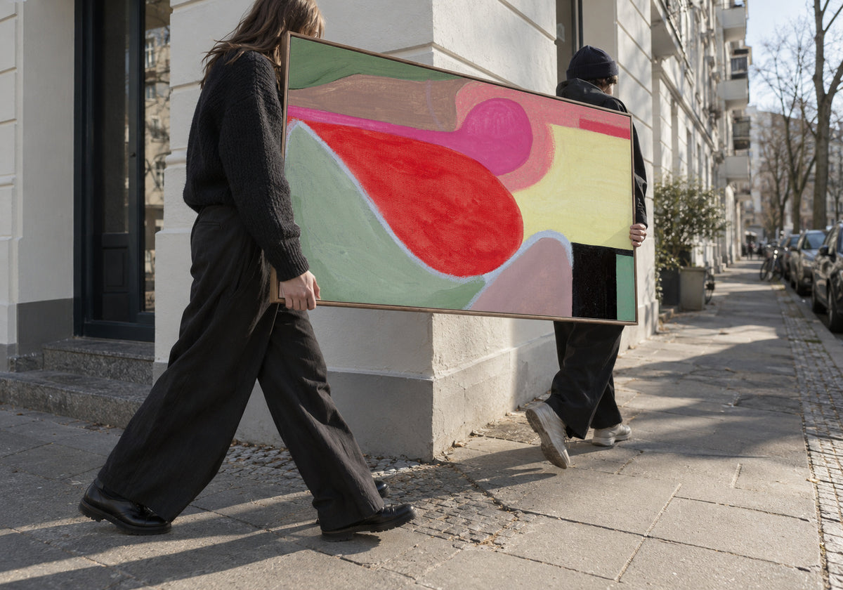 La etreinte neu - Framed canvas in an interior