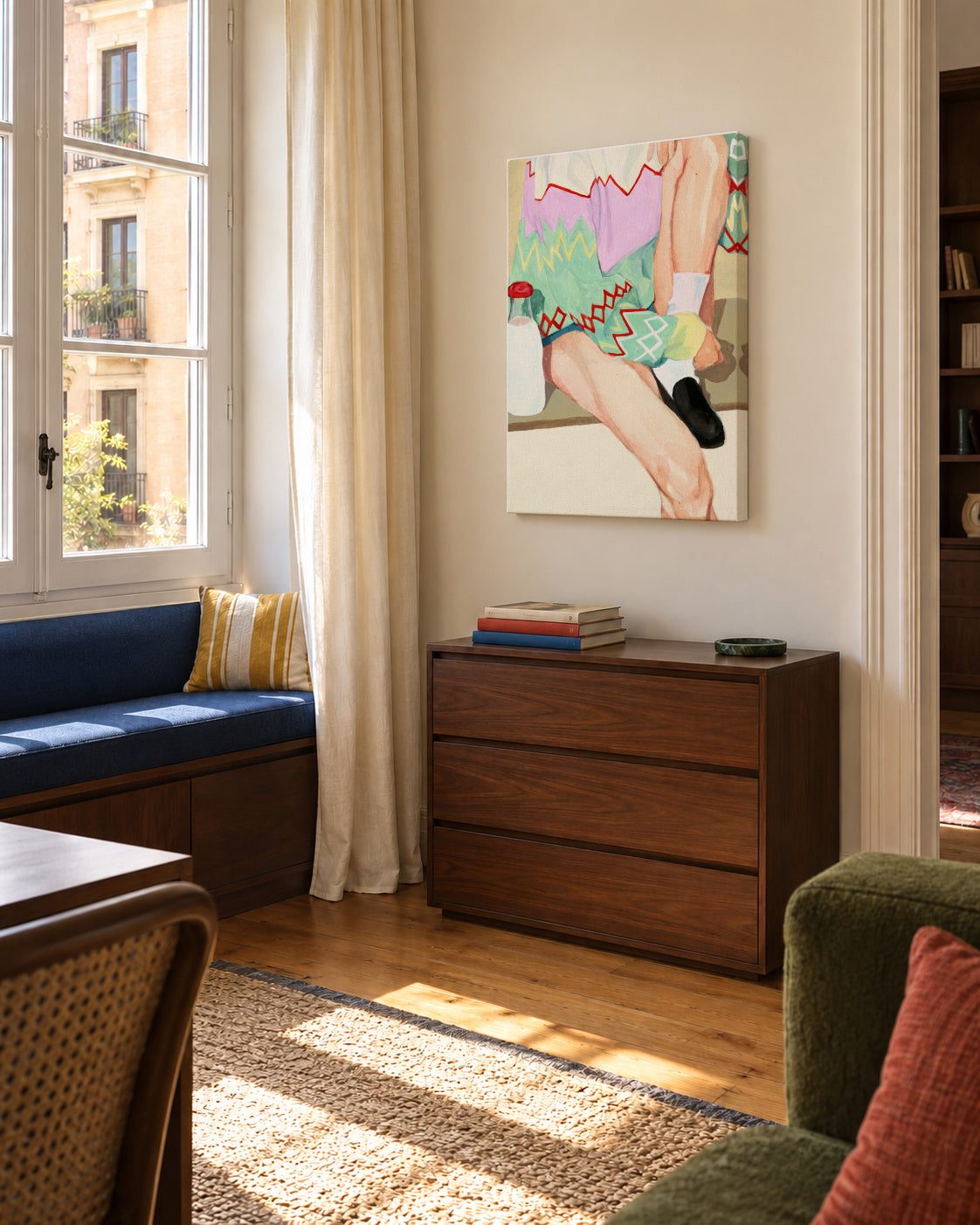 Influences - Unframed canvas in an interior