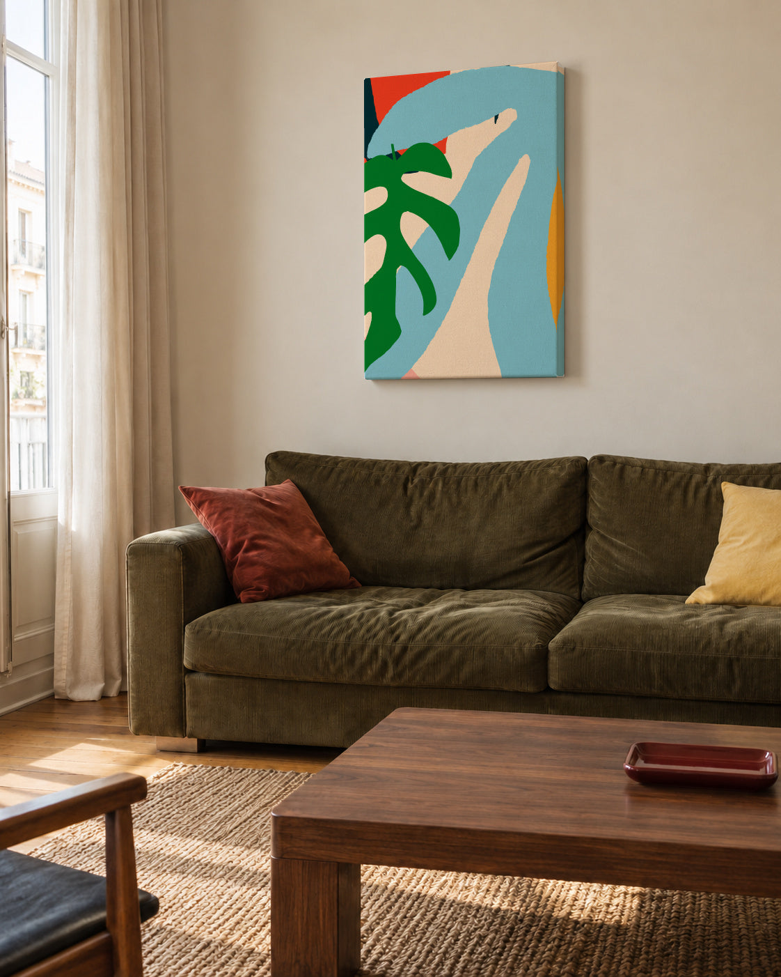 Garça torta - Unframed canvas in an interior