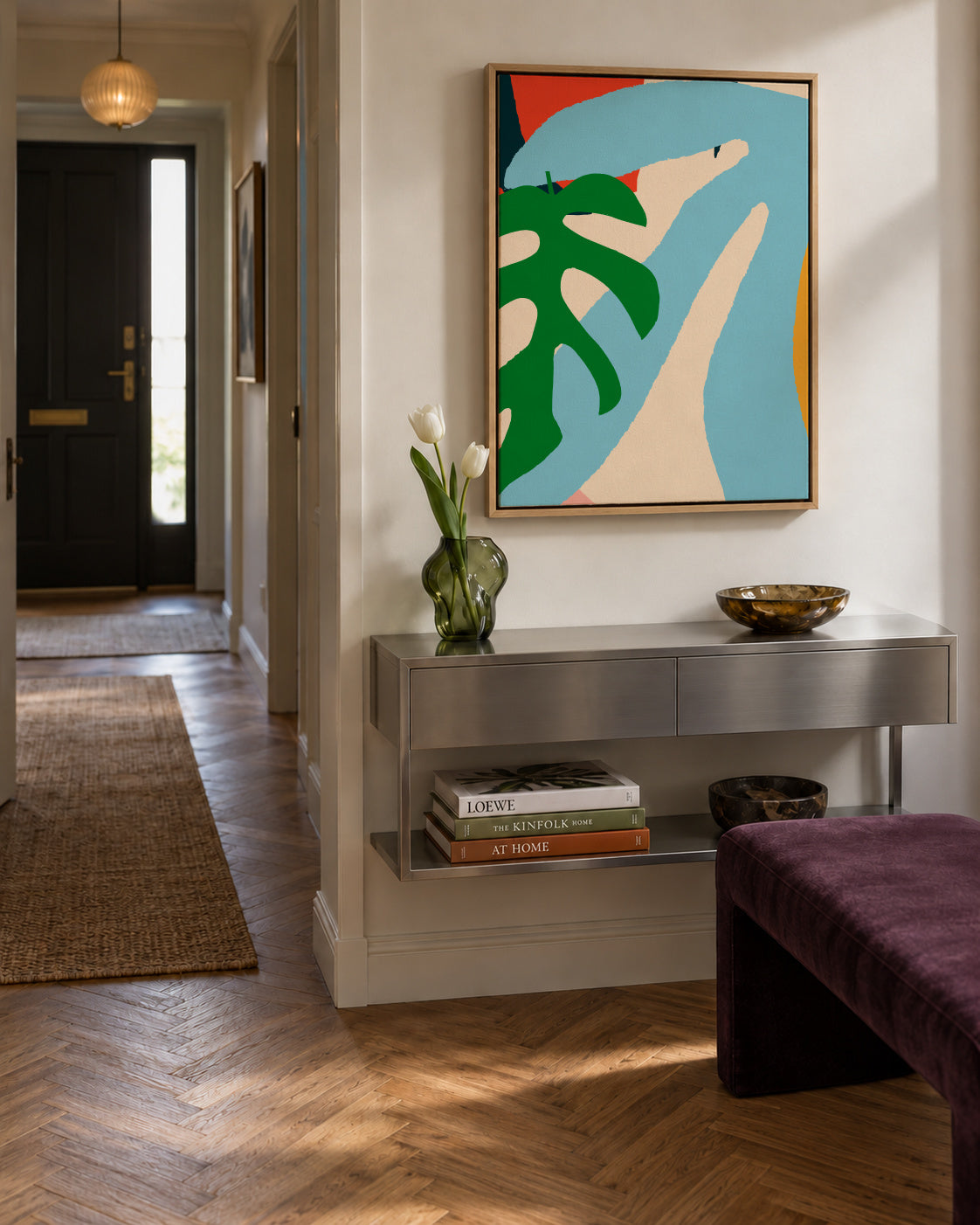 Garça torta - Framed canvas in an interior