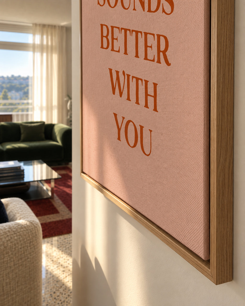 Music sounds better with you - Framed canvas detail