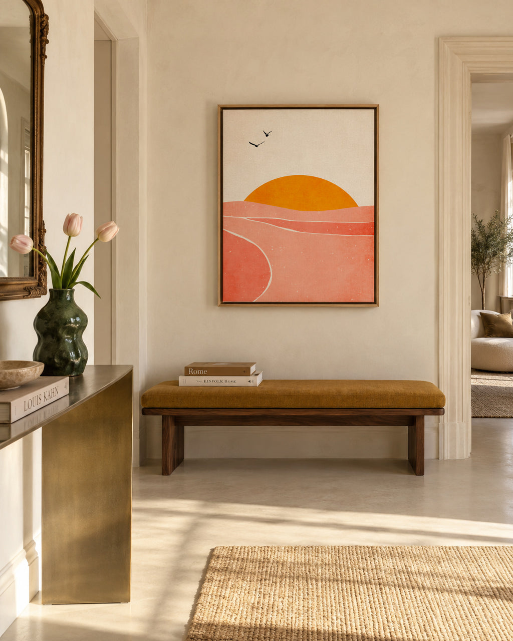 Dancing in The Sun - Framed canvas in an interior