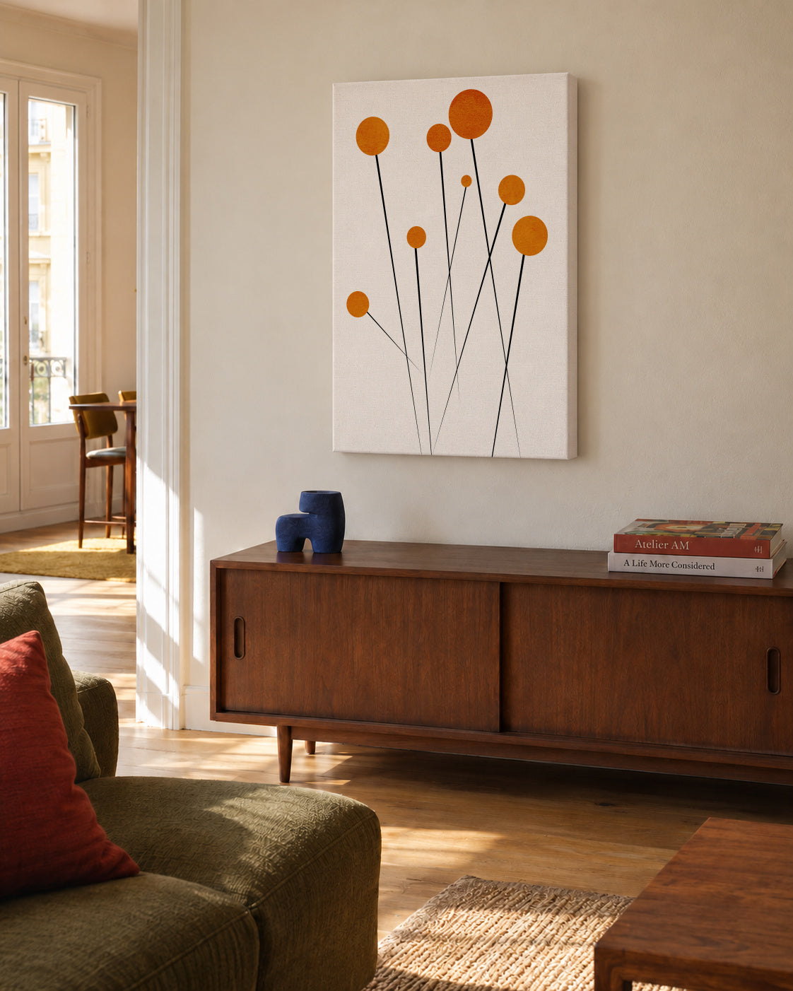 Dreaming Daisies - Unframed canvas in an interior