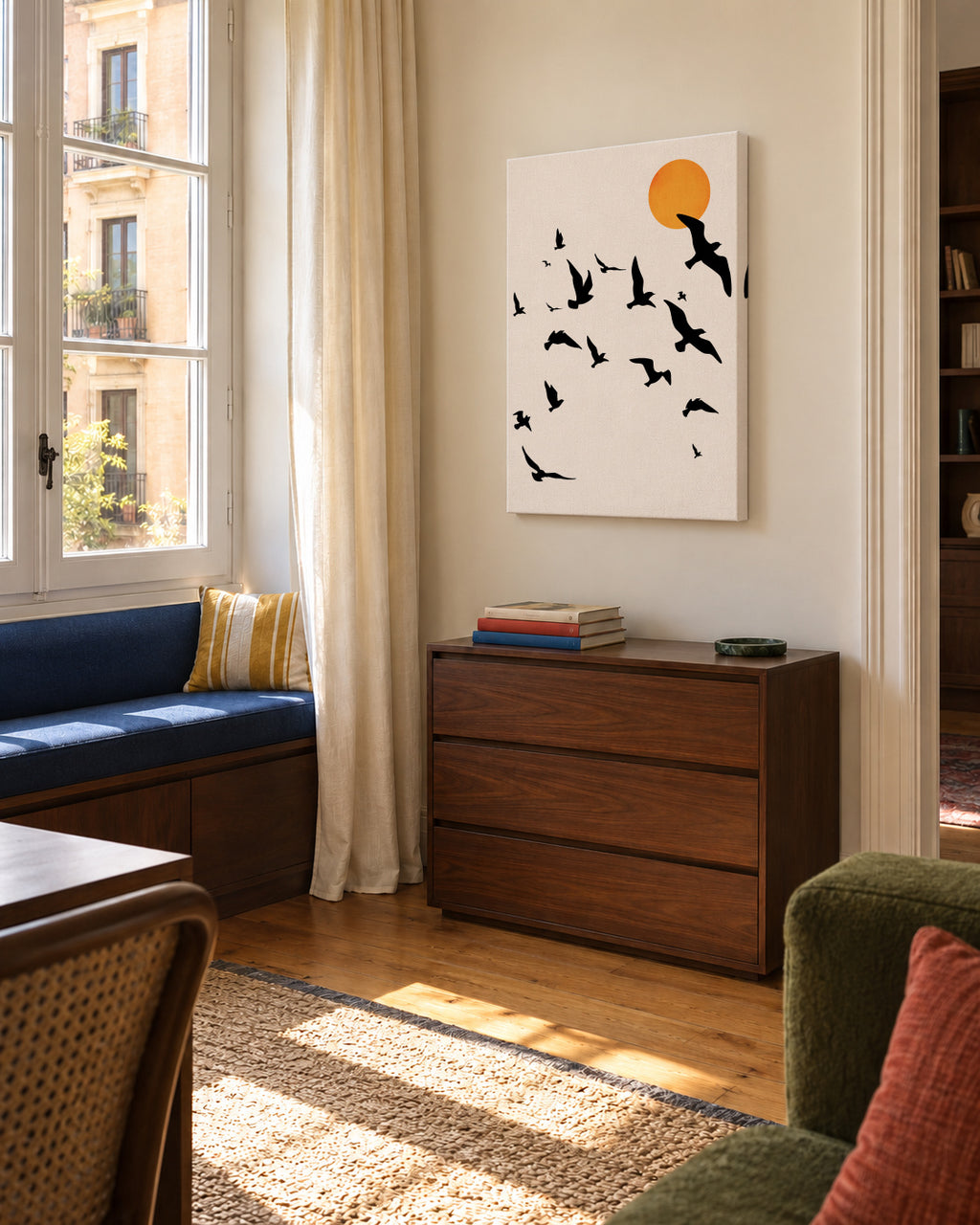 Up and Away - Unframed canvas in an interior