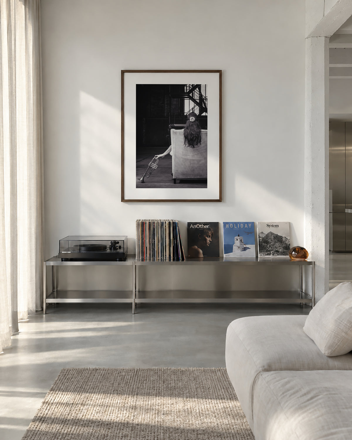 Sentimental sounds - Framed poster in an interior