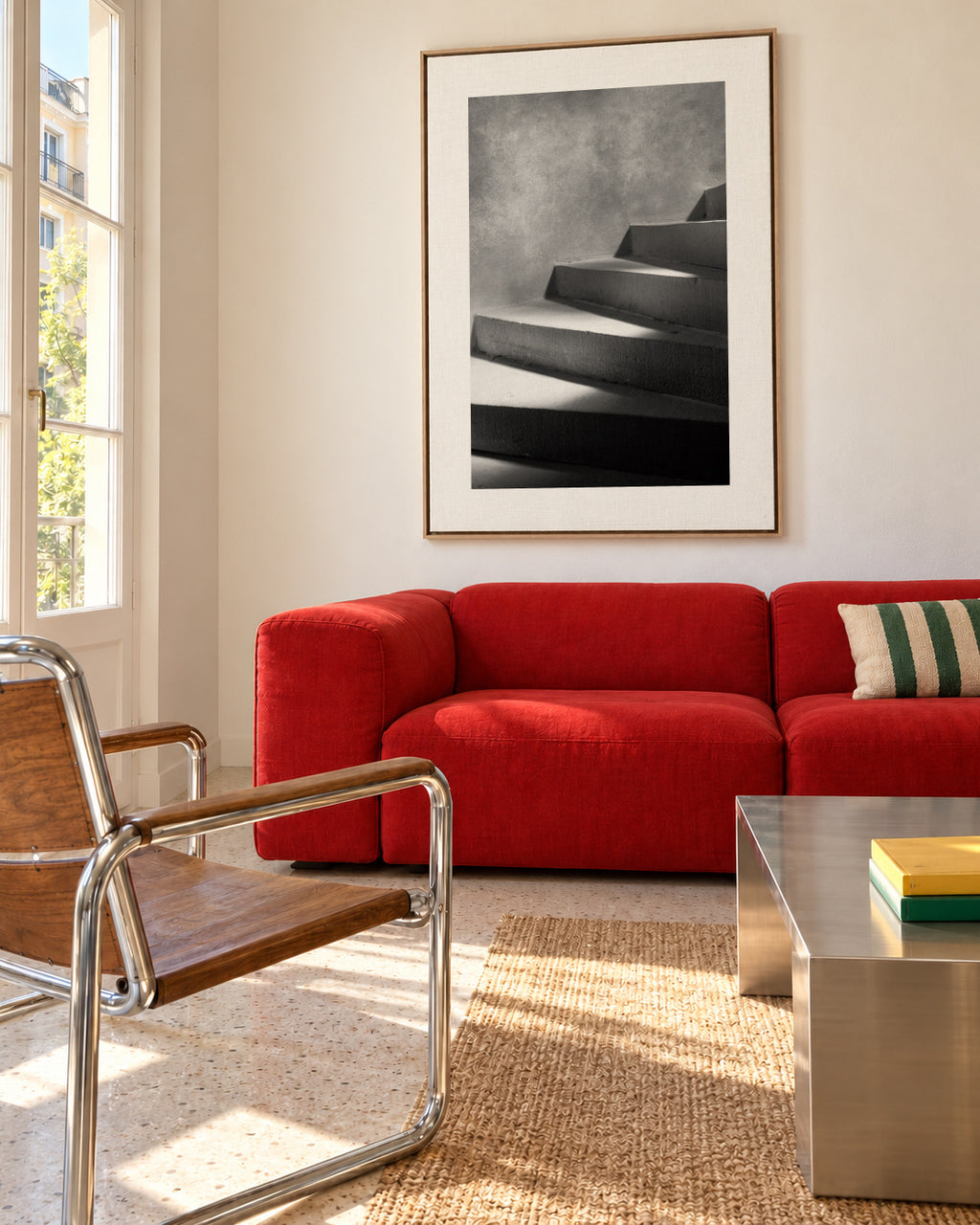 Steps of Light - Framed canvas in an interior