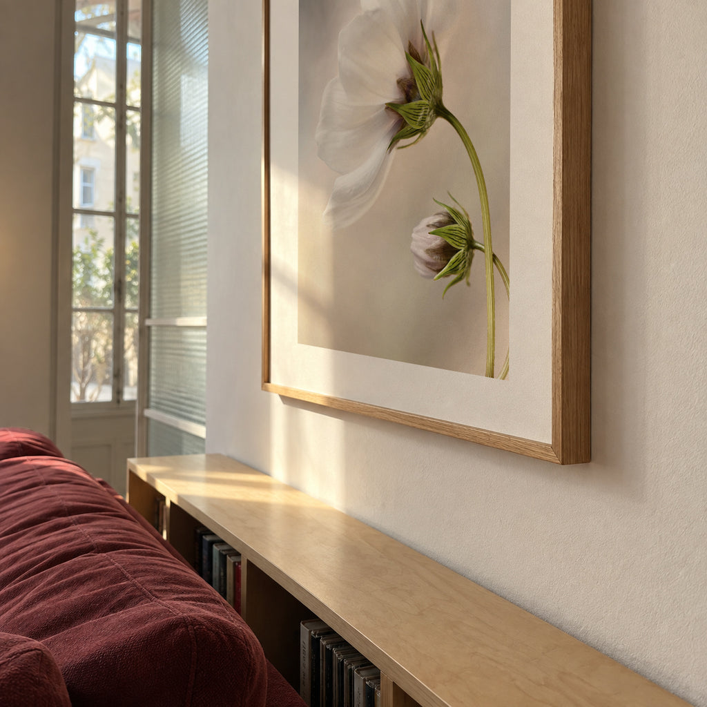 Heavenly Cosmos - Framed poster in an interior