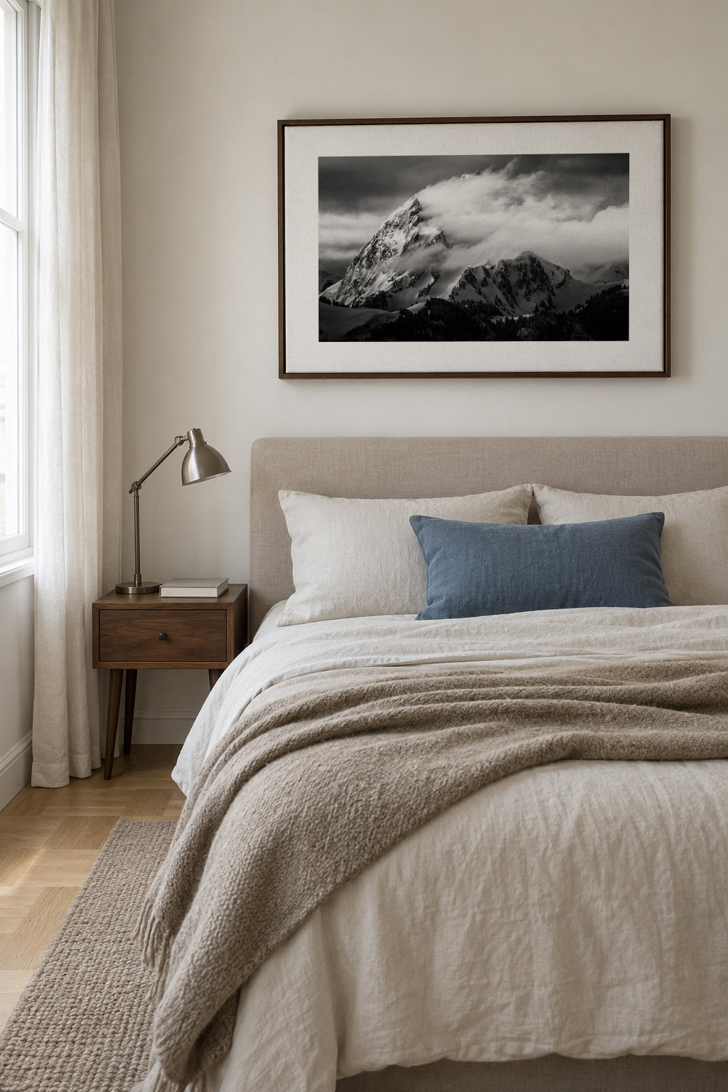 Rock and wind - Framed canvas in an interior