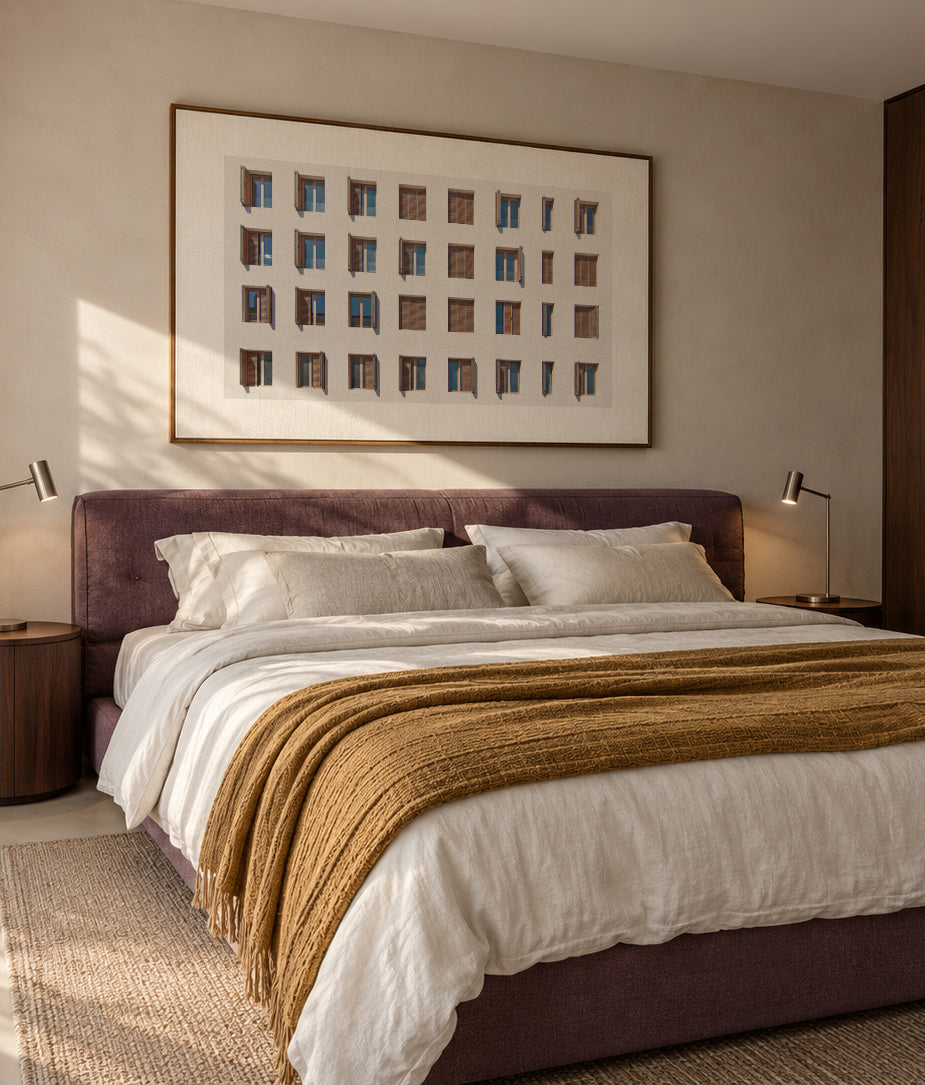 32 - Framed canvas in an interior