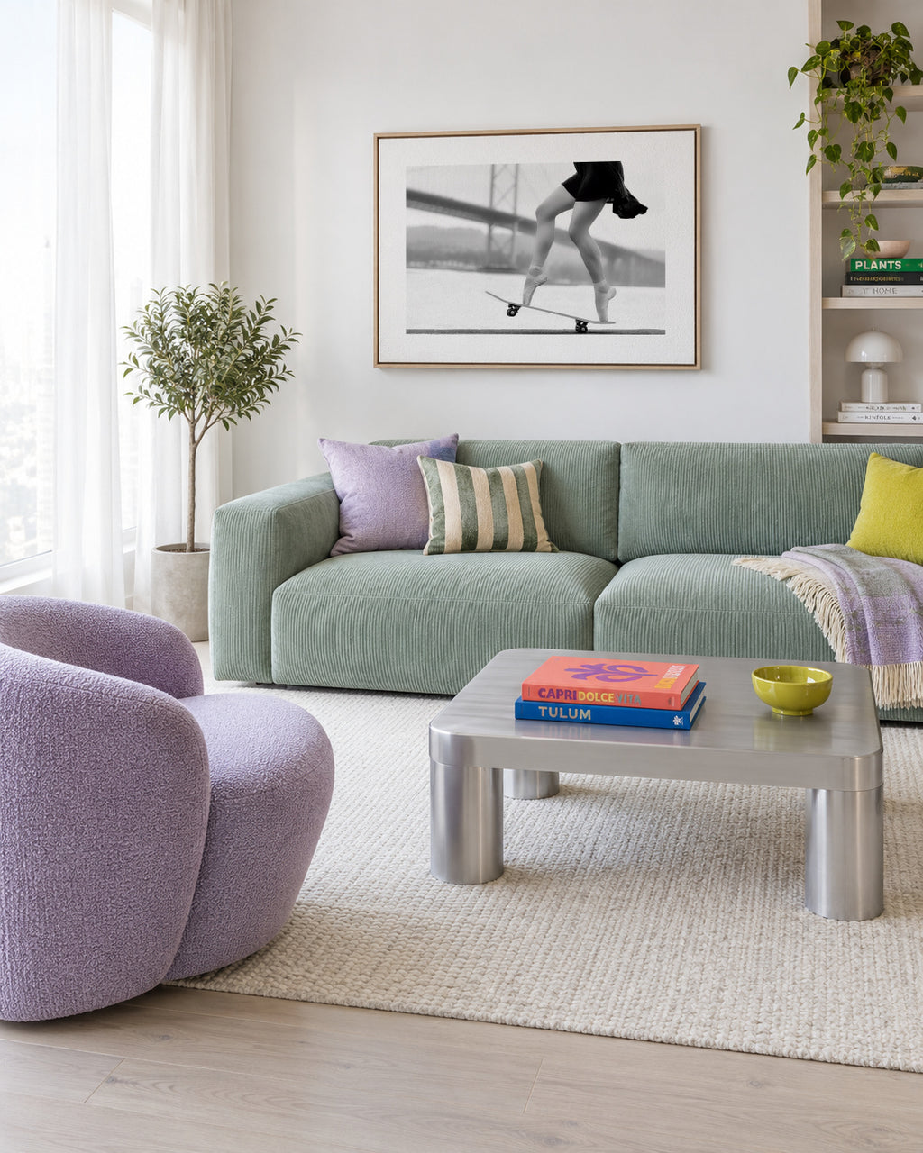 Skater Girl - Framed canvas in an interior