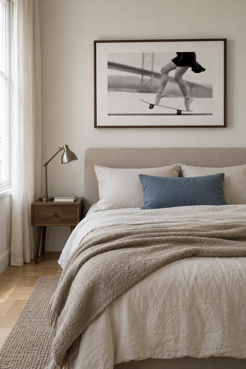 Skater Girl - Framed canvas in an interior